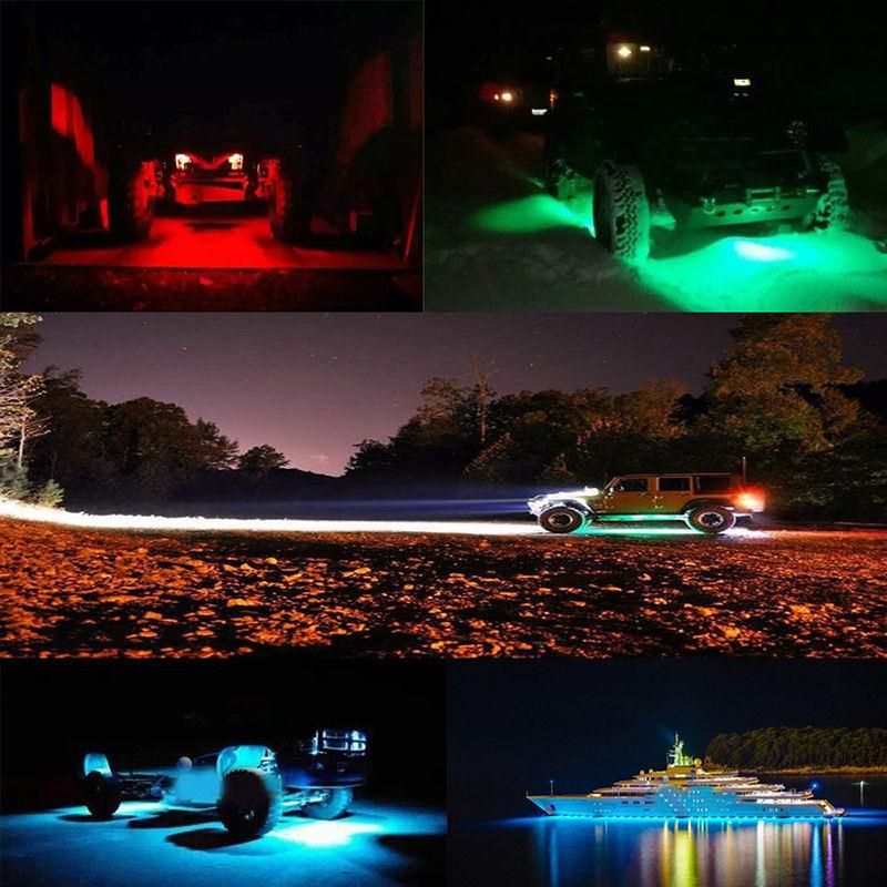 APP Control with 8 Pods Lights Under Cars off Road Truck SUV ATV RGB LED Rock Light