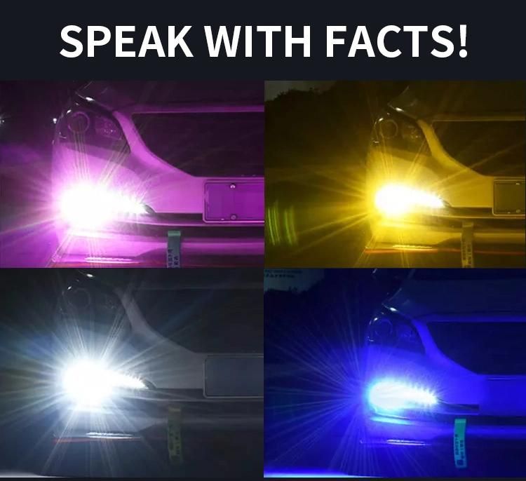 Four Color COB Multicolor LED Headlight LED H7 Car Light, H4 H11 9005 9006 LED Headlight