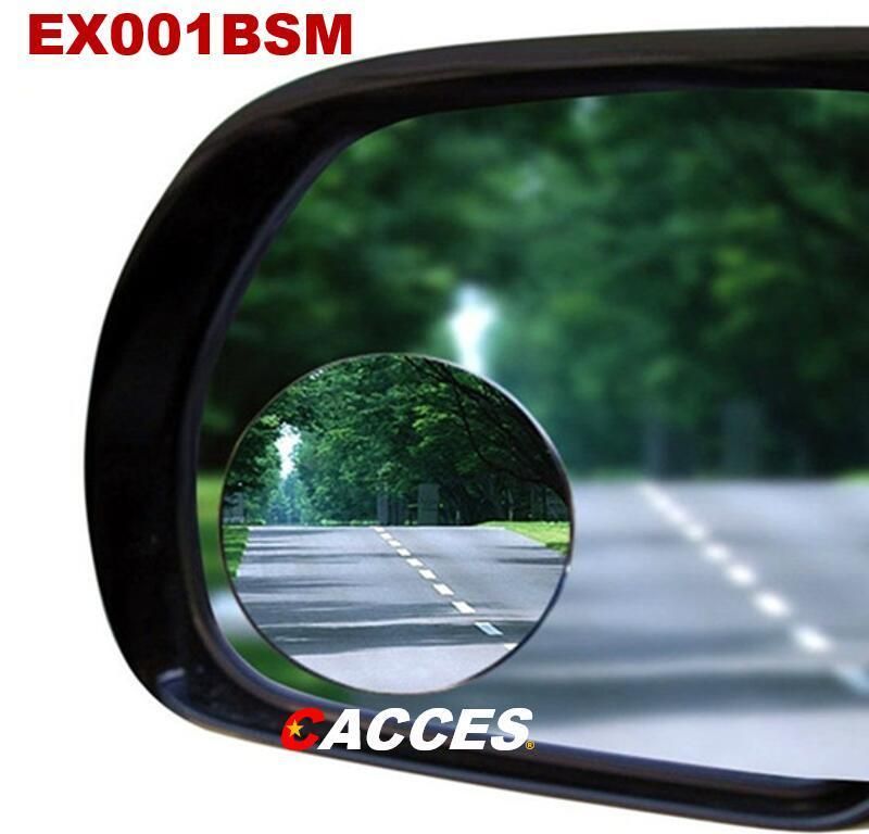 Cacces Blind Spot Mirror, Rectangle Shaped HD Glass Frameless Convex Rear View Mirror with Wide Angle Adjustable Stick for Cars SUV, Vans, Bus & Trucks Pack 2