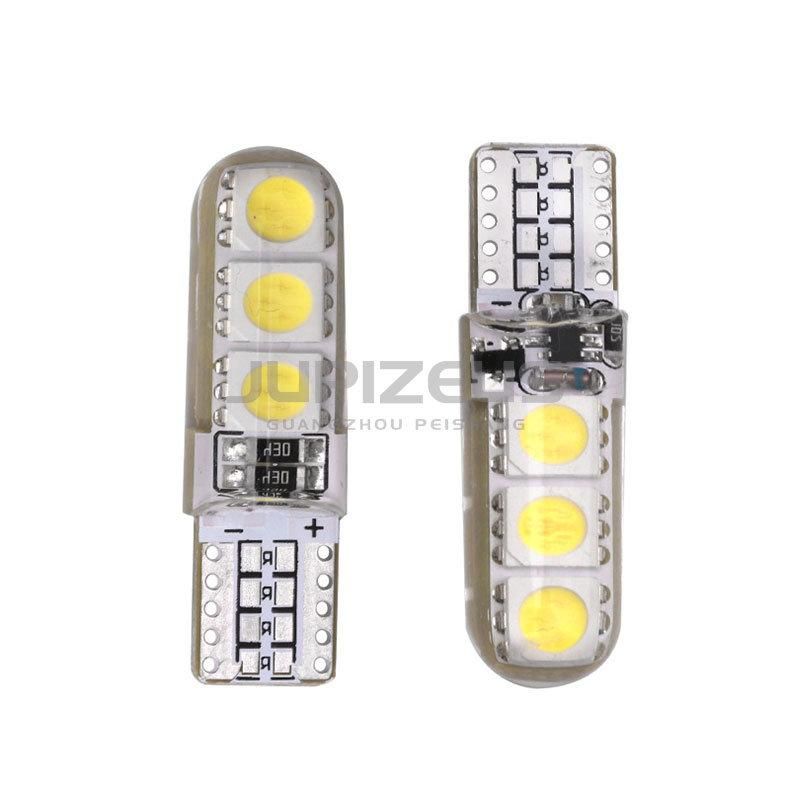 T10 Silicone Flashing 6 SMD 5050 LED Width Intermitente LED Light Bulbs Lamp for License Plate