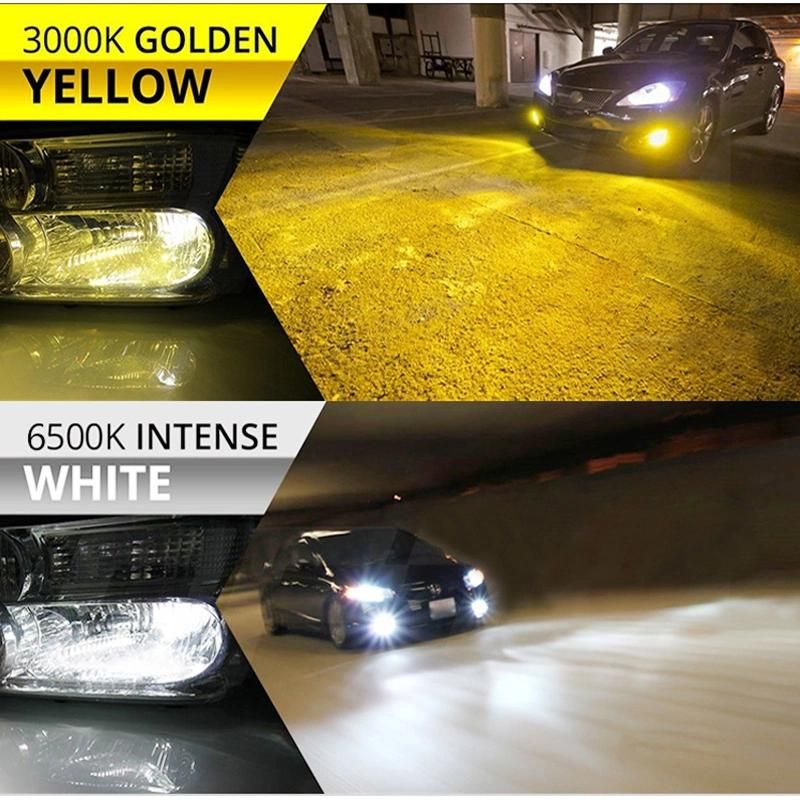 Wholesale Dual Color Car LED Headlight Auto Lamps 3000K 6500K H11 Fog Light H3 H27 880 881