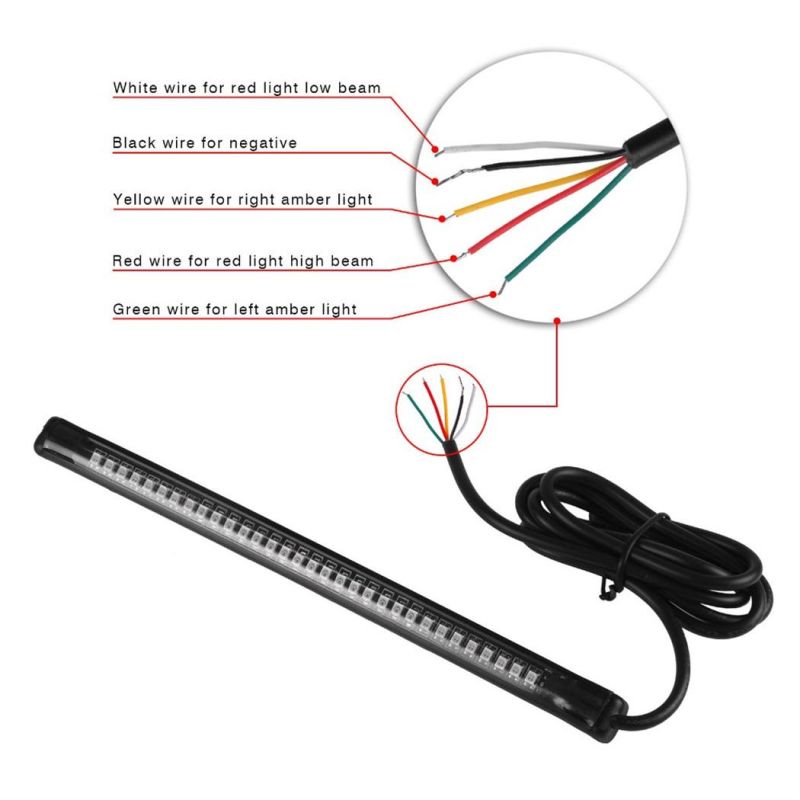 Motorcycle Universal Turn Signal Light Strip Rear Brake Stop Light