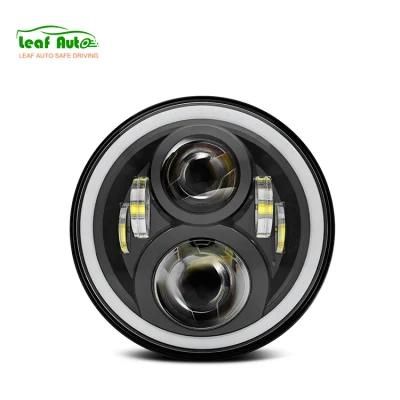 60W 7 Inch Round LED Headlight Amber Turn Signal Halo for Jeep Wrangler Jk Cj Tj Hummer Harley