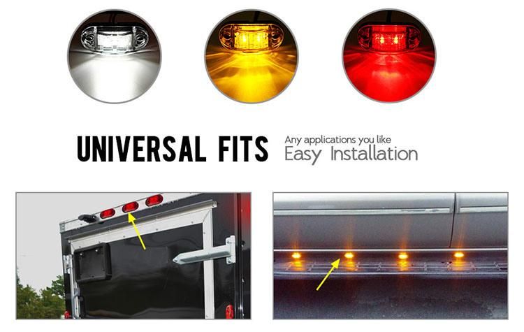 12V / 24V Amber Red White Utility Side Clearance Marker Lights for Boat Trailer Trucks Caravan