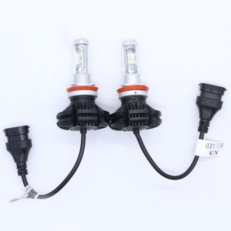 Lightech X3 Zes H4 H7 H10 9005 9006 H11 3 Color LED Headlight Bulb