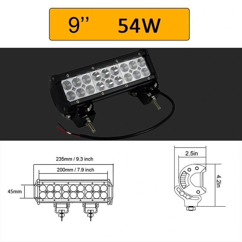 12′′ 22′′ 20inch 12V 24V Offroad LED Light Bar Spot Flood Combo 20′′ 126W LED Work Light for Jeep Car 4WD Truck SUV ATV