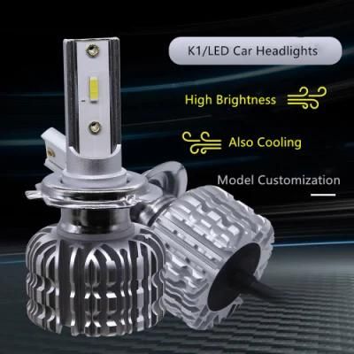 K1 H4 LED H7 H11 LED H1 Auto Car Headlight 50W 8000lm 6000K 9005 Hb3 9006 Hb4 Automobile Headlight All in One Csp Lamp