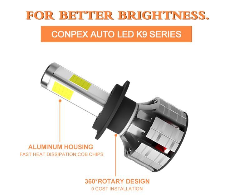 Carolyn New Brand K9 LED Headlamp 8000lm H1 9005 H13 9007 H4 LED Lights for Car