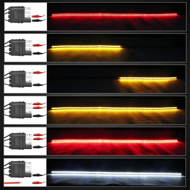 60" 3 Row Pickup Truck Tailgate Light Bar Strip with Reverse Brake Turn Signal Light