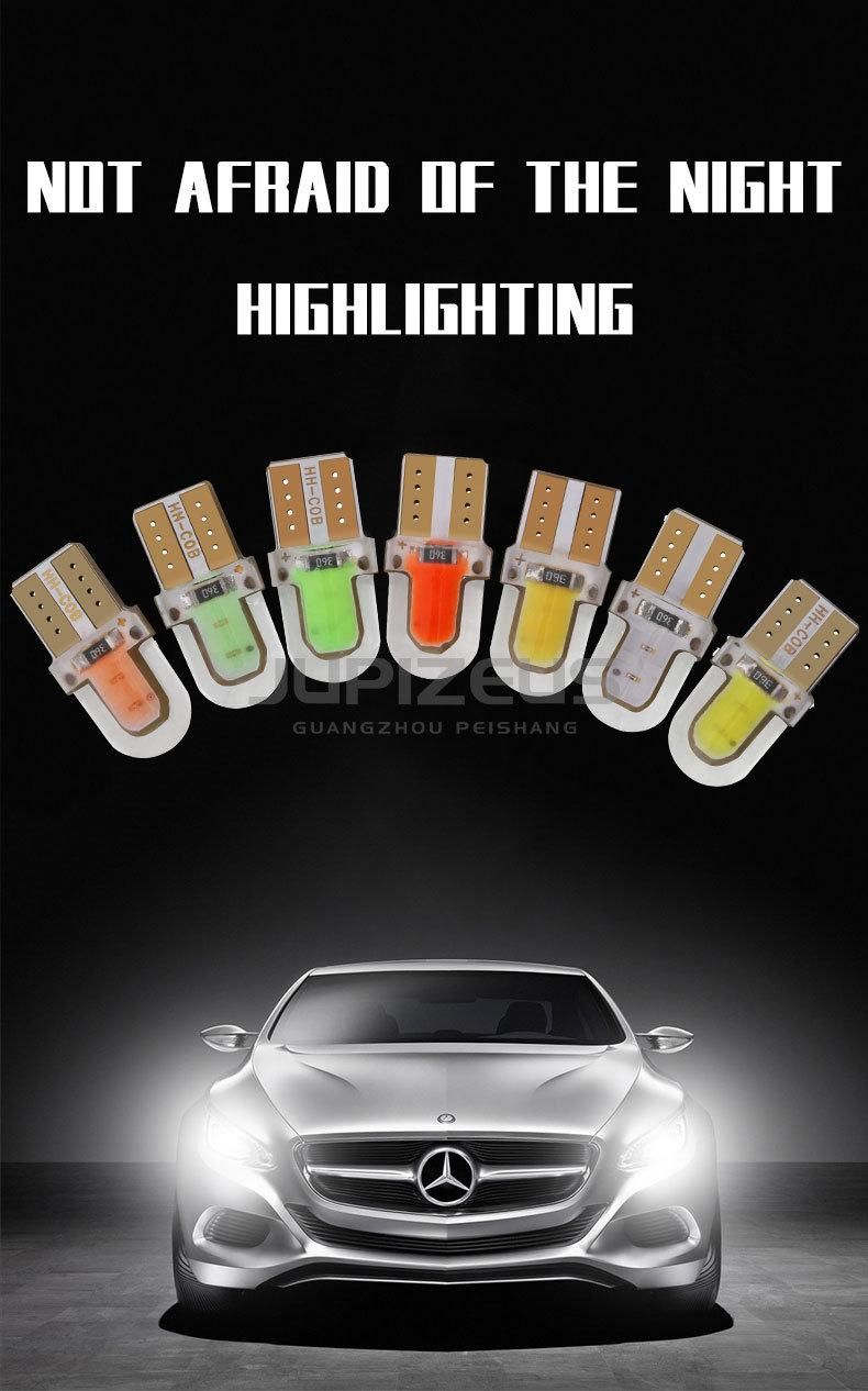 12V LED T10 Silicone COB LED Car Parking Light Silica Gel LED Wedge Interior Dome Lamp 194 Auto Turn Side Bulbs