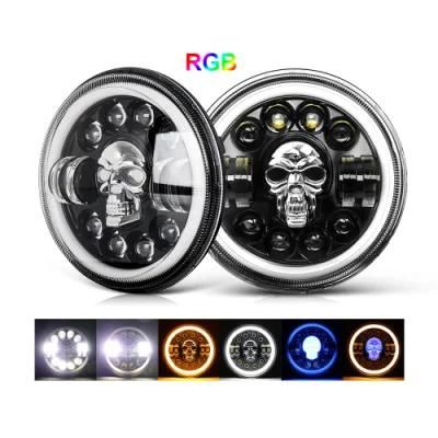 Auto Lighting System Offroad Faro RGB LED 4X4 75W 7inch off Road 4WD Car Round LED Headlight