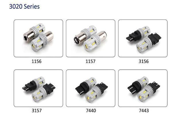 3020 DC10-16V 660lm Clear White Amber Dual Light Base 1157 LED Car Bulbs