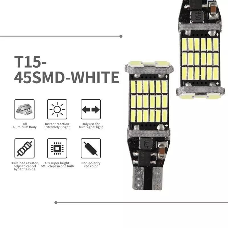 12V T15 W16W LED 921 912 Super Bright 45 SMD 4014 LED Canbus No Error Car Backup Stop Reserve Light Brake Lamp White