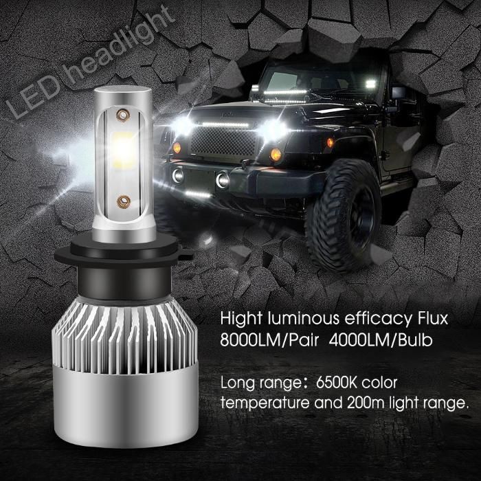 S2 S1 X3 Hb3 H11 9005 72W Auto LED Headlights with 16000lm H7 H11 9006 H13 LED Work Light HID 9007 9004 Auto Lamp