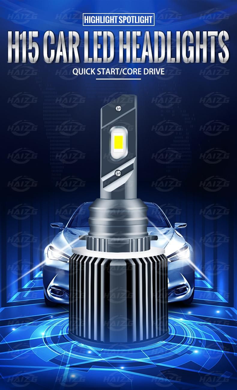 Haizg Factory Manufacturer H15 Type 6000K LED Headlight with CREE LED Chips Auto LED Lamps