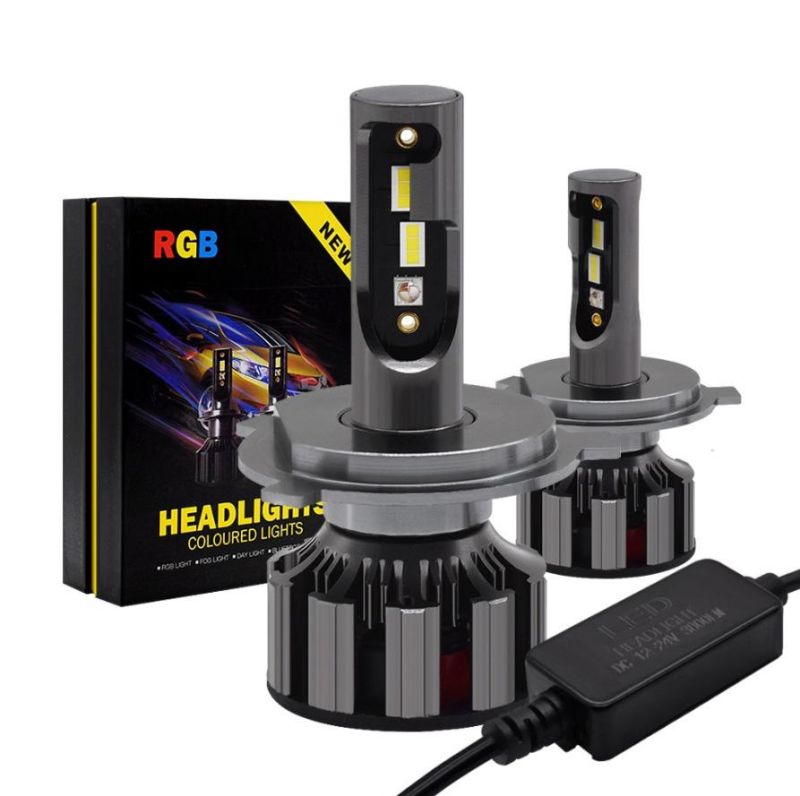 High Quality 12V 40W APP Control Bluetooth 7 Colors RGB LED Headlight Bulb H4 H7 H11 LED Car Light