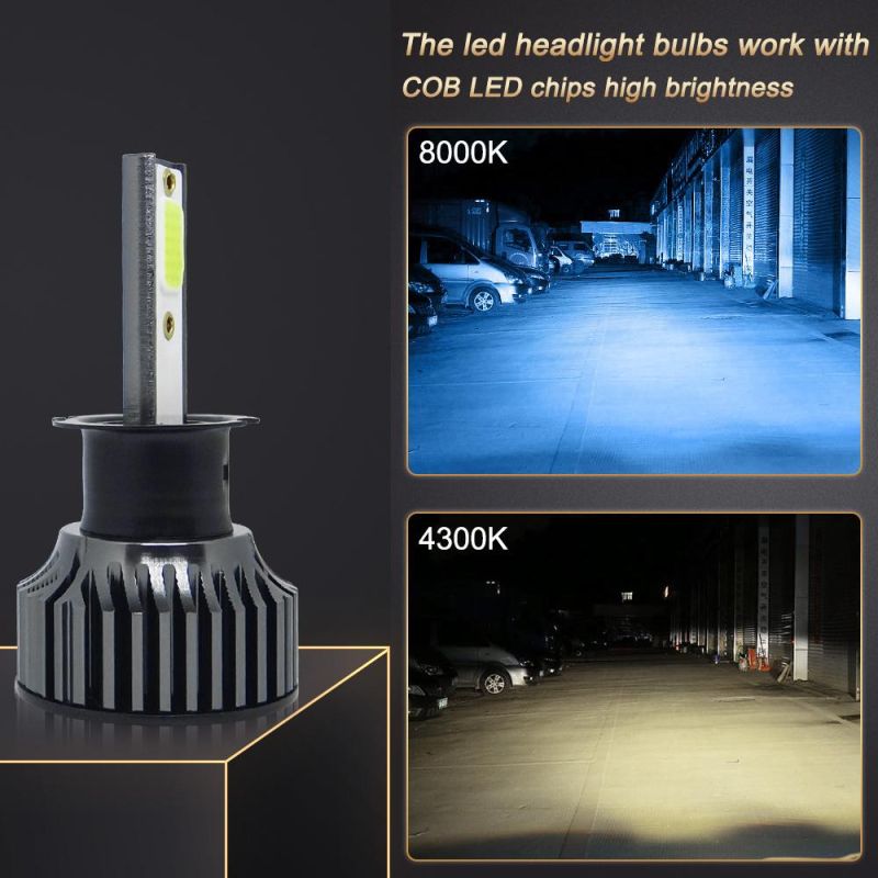 Powerful Super Bright LED LED Headlight H3 Auto Lamp Car Automobiles LED Head Lamp 12V 24V 8000K Blue Light