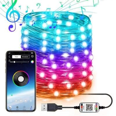 Dropshipping Service APP Control LED String Lights USB Powered Color Changing Holiday Lighting-Decoration Christmas Tree Decor