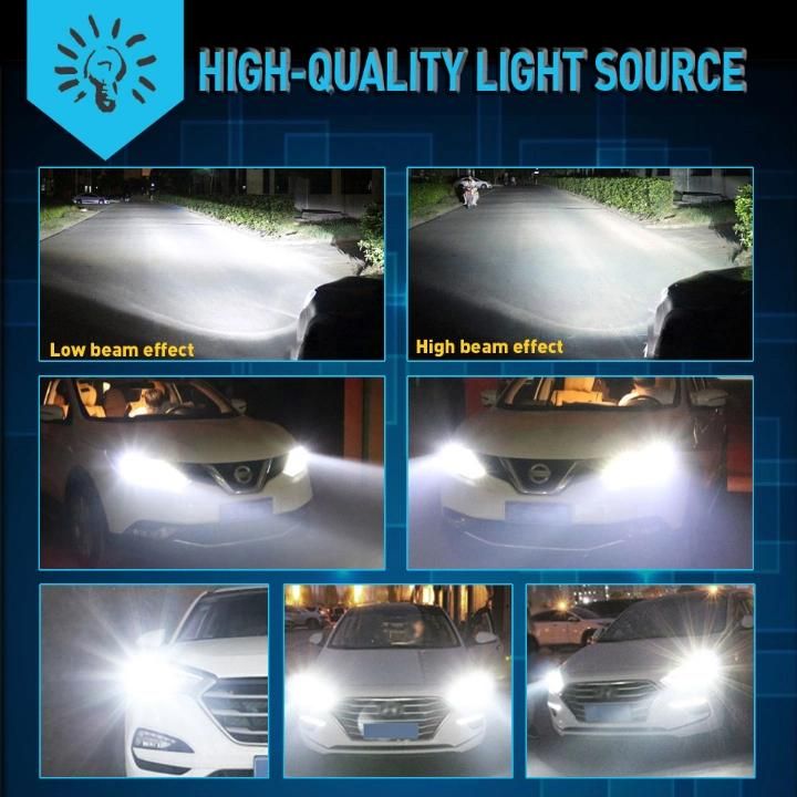 LED Green H4 LED Hi/Lo 20000lm 8 Side 360 LED H11 9005 9006 LED Car Light 12V 24V H1 H7 H8 H9 Car LED Headlight Canbus 6000K