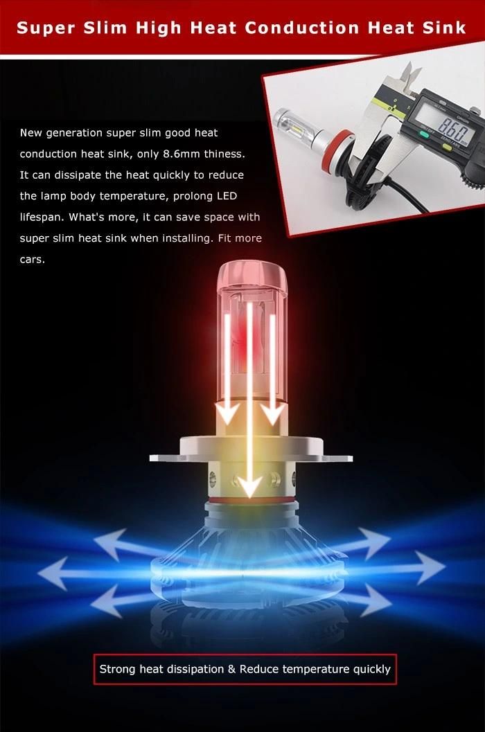 7s H11 6000lm Phi-Zes LED Headlight Bulb