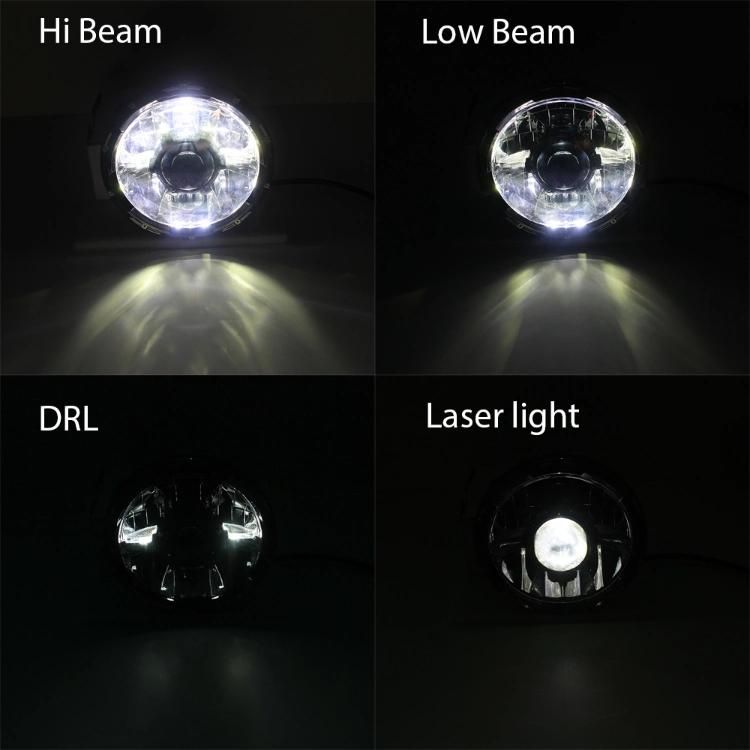 Motorcycle Harley Jeep off-Road Outdoor Multi Functional 7 Inch DRL Work Light High Low Headlight LED Laser Light Car LED