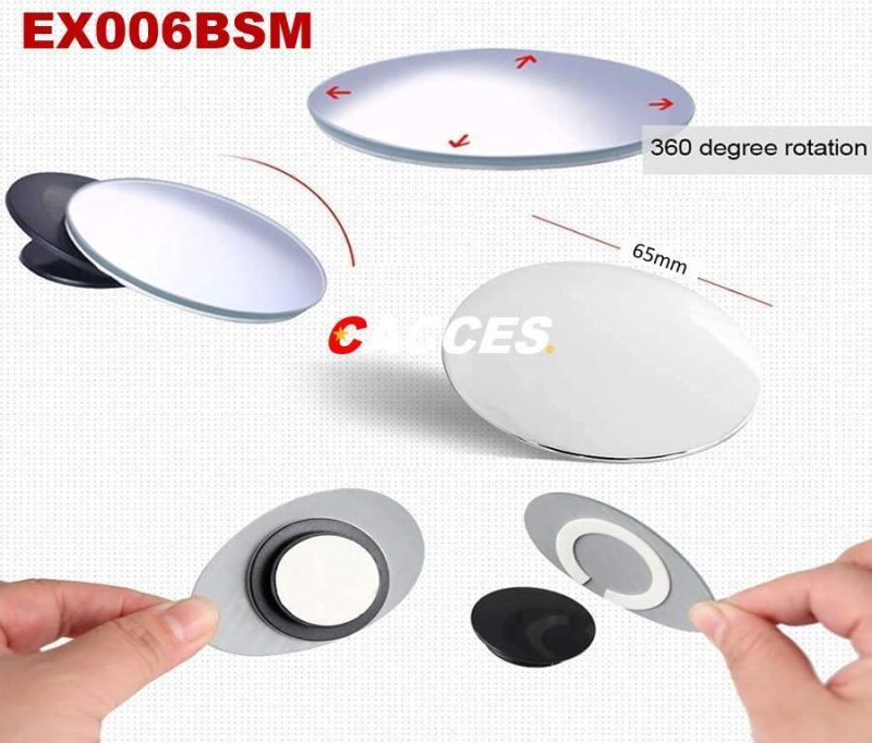 Cacces Blind Spot Mirror Oval/Round/Fan/Square/Rectangle/Rhombus/ HD Glass Frameless Convex Rear View Mirrors Universal Option with Blu-Ray Lens for Car Safety
