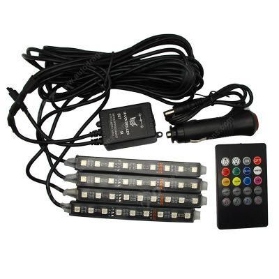 Mobile Phone Bluetooth APP One Drag Four USB Voice Control Colorful Special for E-Commerce Suit LED Car Atmosphere Lamp