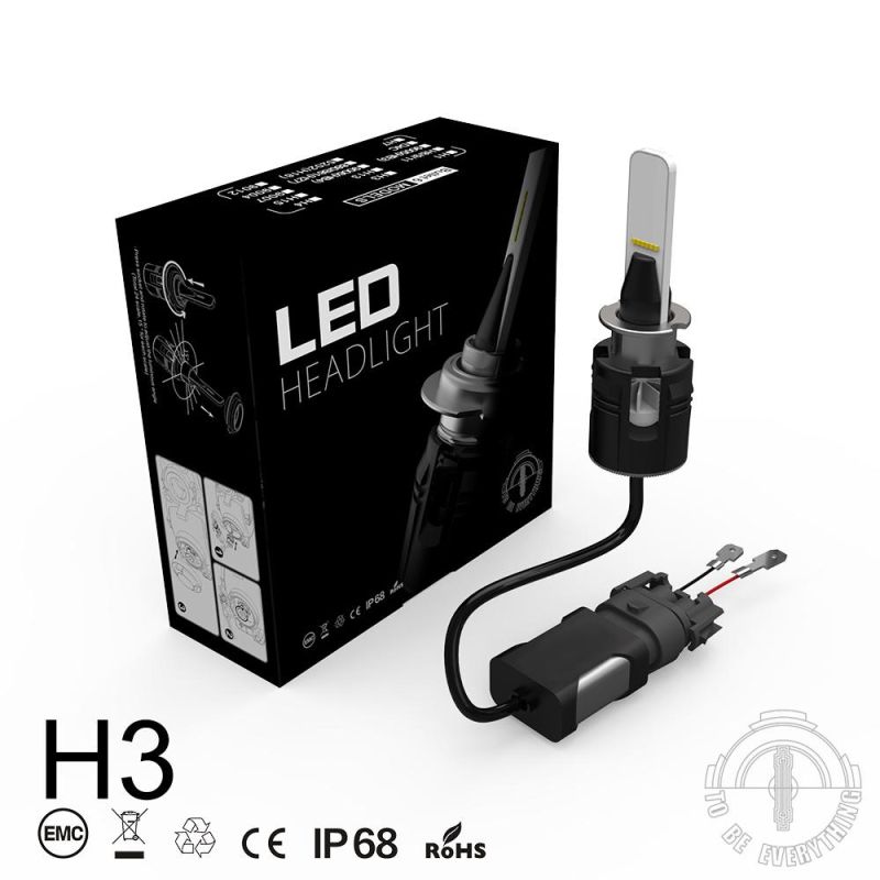 High Lumen 6000K 24W 3600lm Car LED Headlight H1