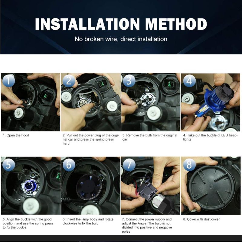 Fan Cooling Auto LED Light 12V 12000lm LED Headlamp