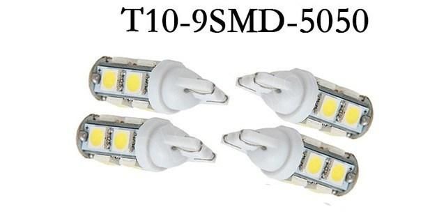 10PCS T10 9SMD 5050 Canbus 9 SMD DC 12V Error Free 9LED 194 168 192 W5w Car LED Light Interior Bulbs Wedge Lamp White for Toyota