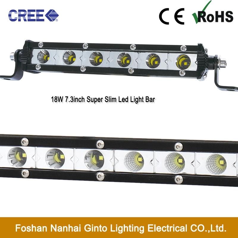 Super Slim Waterproof 18W 7.3inch CREE LED Offroad 4X4 Light Bar (GT3520-18W)