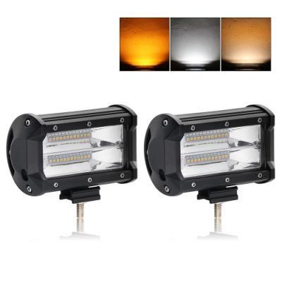 24volt Motor Truck 5inch 72W Amber Dual Color Strobe Car LED Light Bar