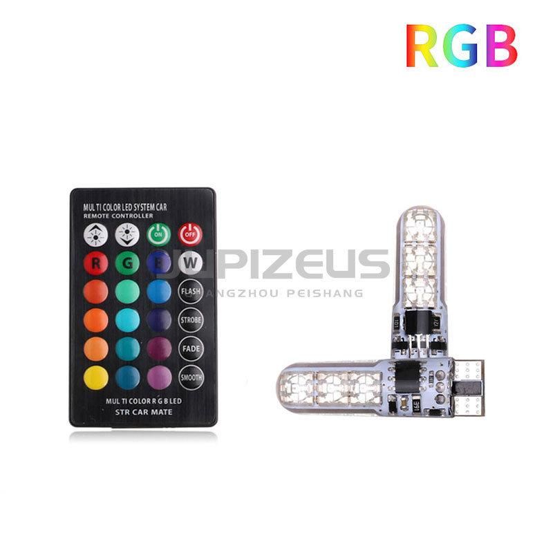 T10 5050 6SMD Remote Control Car LED T10 RGB Light Bulb T10 LED Bulbs