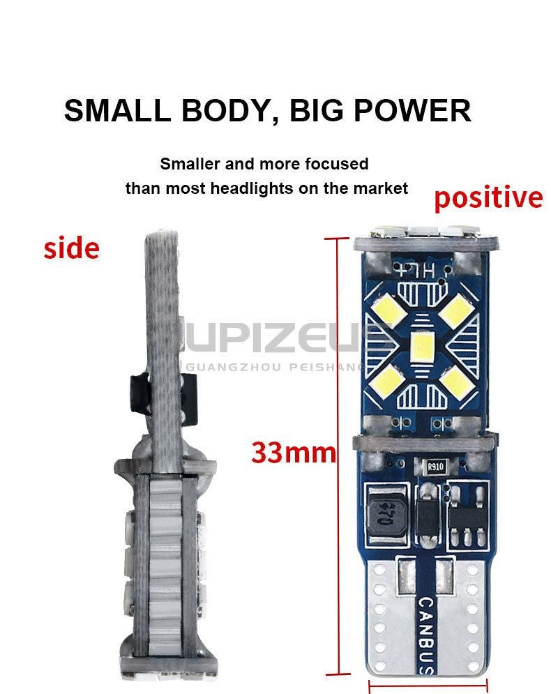 Factory Direct New T10 Width Light Canbus W5w 2016 15SMD Highlight Decoding Stepless