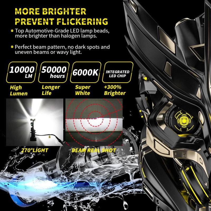 P5 High Power 100W Car Lens LED Turn Signal White Light Yellow Light H4, H7 Accessories LED