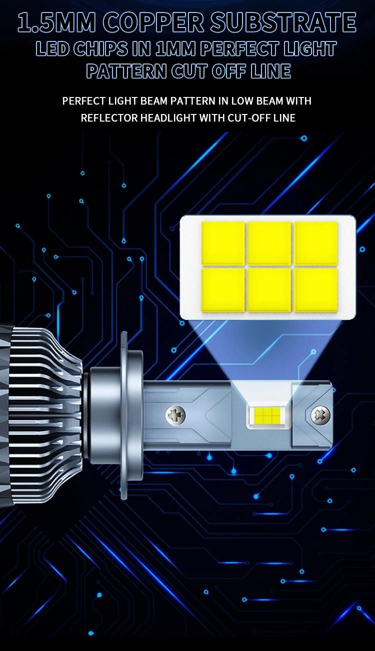 Weioyao Durable Quality and Waterproof Auto Car LED Headlight Bulb with Fan Design H4 LED Headlight Bulbs