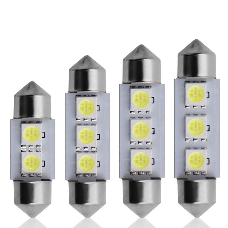 White 5050 3 SMD C5w 36mm 39mm 41mm Festoon Dome LED Light Bulbs Reading License Plate Headlight Light Lamp 12V