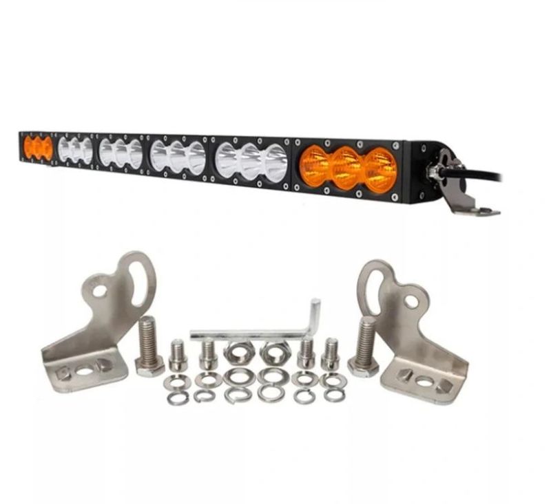 150W 180W 240W White Amber Combo Single Row LED Light Bar for 4WD Jeep Offroad ATV UTV