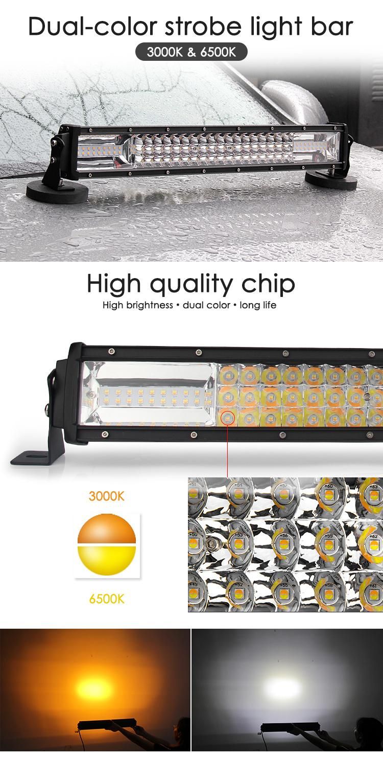 Aluminum Housing Yellow White 32inch Strobe LED Work Light Bar