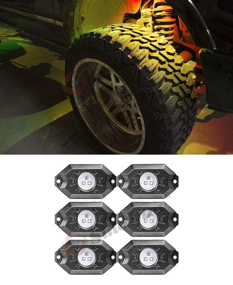 Ss731635 New 6 in 1 Under Body Light RGB Car Atmosphere Lamp Bluetooth Offroad Pickup SUV ATV Truck Rock Lamp