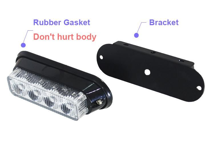 Haibang Blue Tir 4 LED Strobe Grille Lighthead for Auto Motor