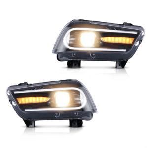 Headlamp Assembly for Dodge Charger 2011 2012 2013 2014 Head Light Full LED Moving Turn Signal Manufacturer Wholesales