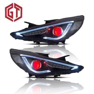 for Hyundai Sonata 2011/2012/2013/2014 Car Headlights Assembly W/ LED Demon Eyes DRL Turn Signal Lights Plug &amp; Play