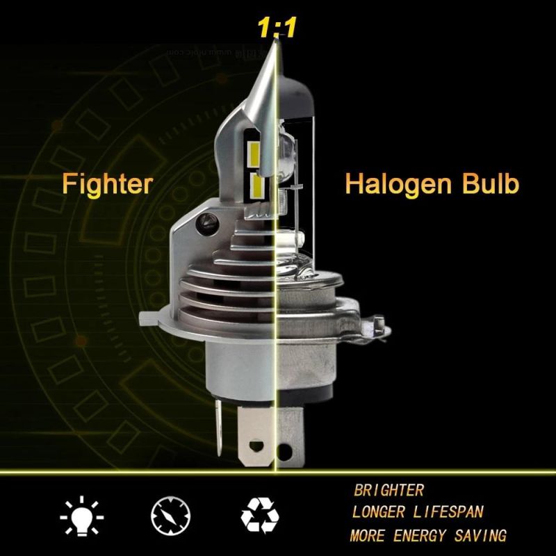 Auto Motive New Type LED Headlight Fighter Dual Color Yellow White H4 LED Kit 5800 Lm Fighter H4 Car LED