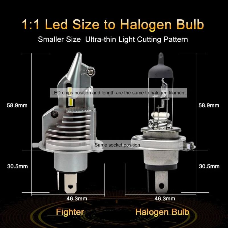 Auto Parts Super Bright Fighter Wx Car H4 LED Headlight Bulbs 3000K 6000K High Low Beam H1 H3 H7 H8 9012 Hb3 Hb4 Universal Car LED Headlight