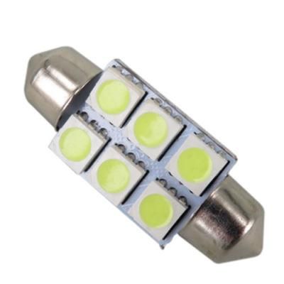 White Festoon LED Dome Light 5050 SMD 6 LED C5w Car Auto Interior Door Light Bulb 12V Reading Light Map Lamp 31/36/39/42mm