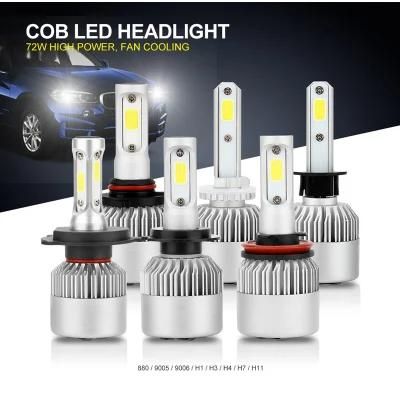 Wholesale LED Bulbs 2PC 6500K H4 LED H7 H11 H8 Hb4 H1 H3 Hb3 Auto Lights S2 Car LED Headlight Bulbs 72W 8000lm Car Styling Auto Lamps