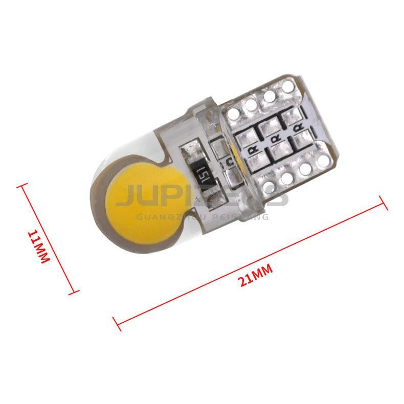 Top Quality Auto LED T10 COB Silicone W5w 12V Car Side Wedge License Plate Lamp Bulb