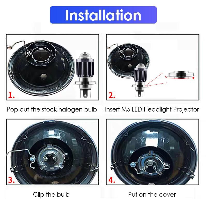 H4 H6 Ba20d Moto LED Motorcycle Headlight with Csp 1800lm