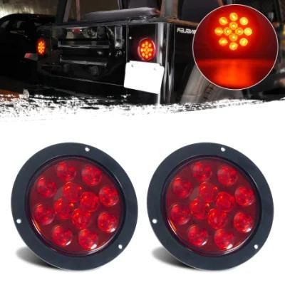 Waterproof 4&quot; LED Brake Stop Turn Tail Rear Marker Lamps for Truck Car Auto RV Boat Trailer Ute UTV 12V Grommet Plug Included